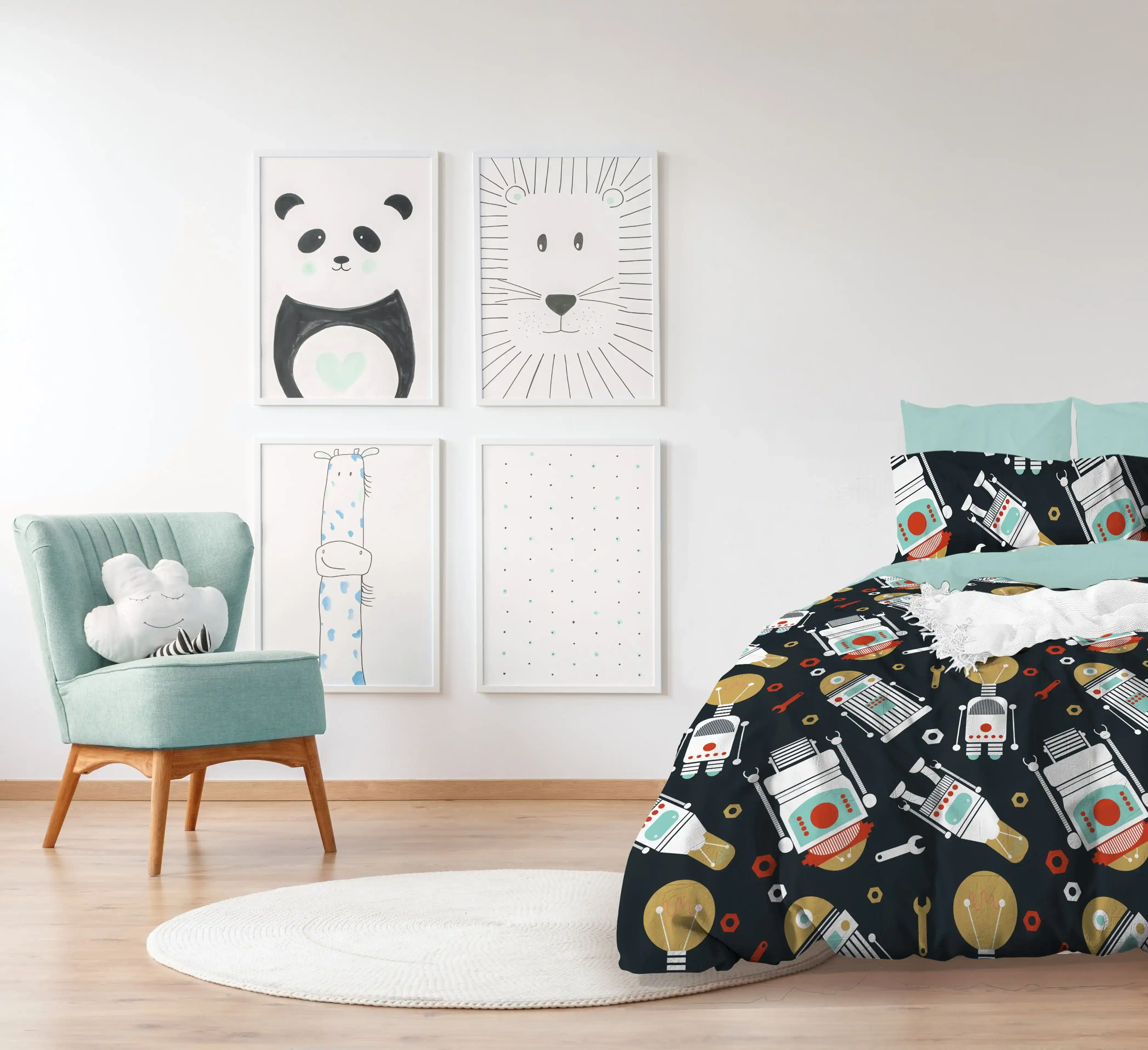 Jelly Bean Kids Glow Robo QUILT COVER SET
