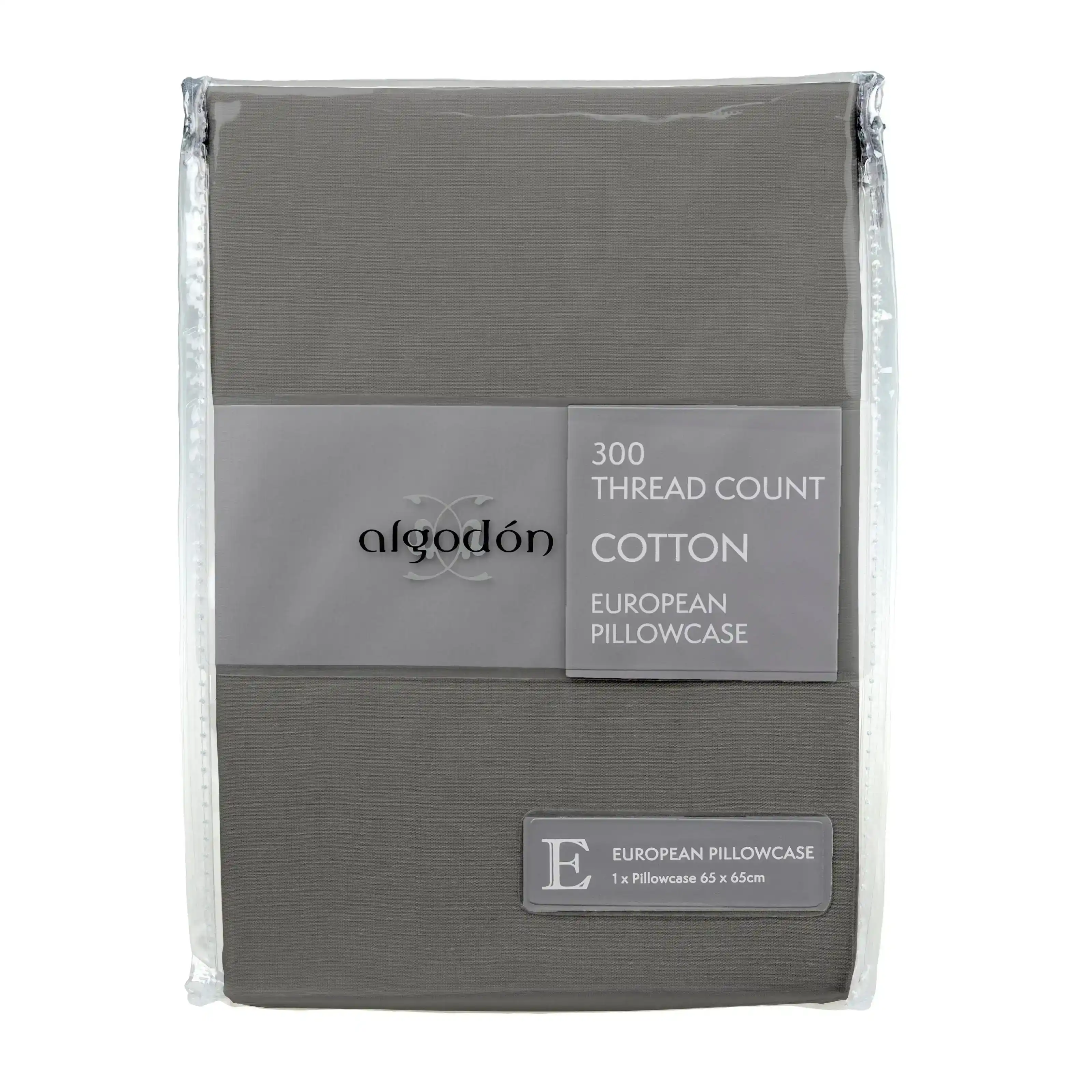 ALGODON "300TC Cotton" EURO PILLOWCASE CHARCOAL