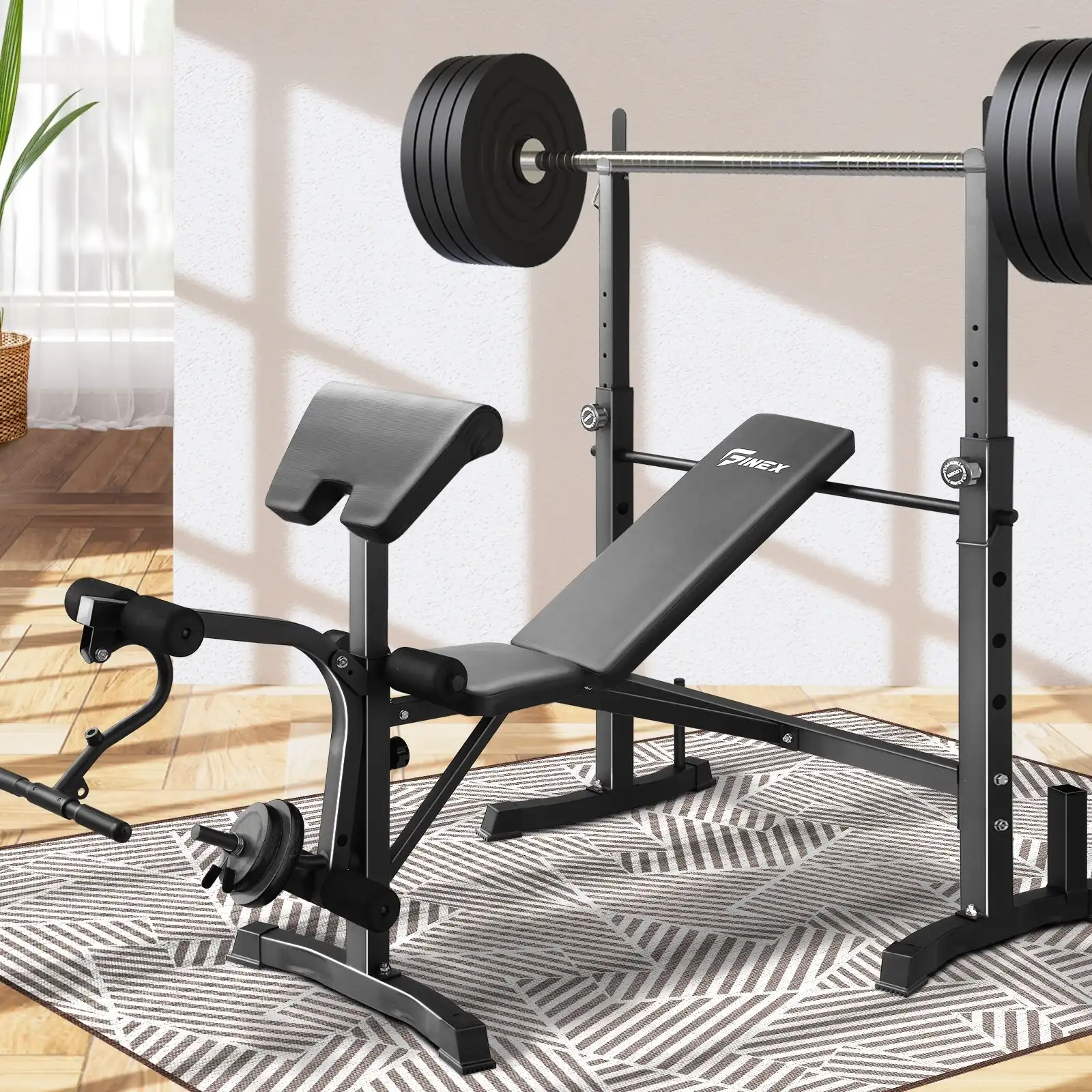 Finex Weight Bench Press 10in1 Multi-Station Flat Fitness Home Gym Equipment