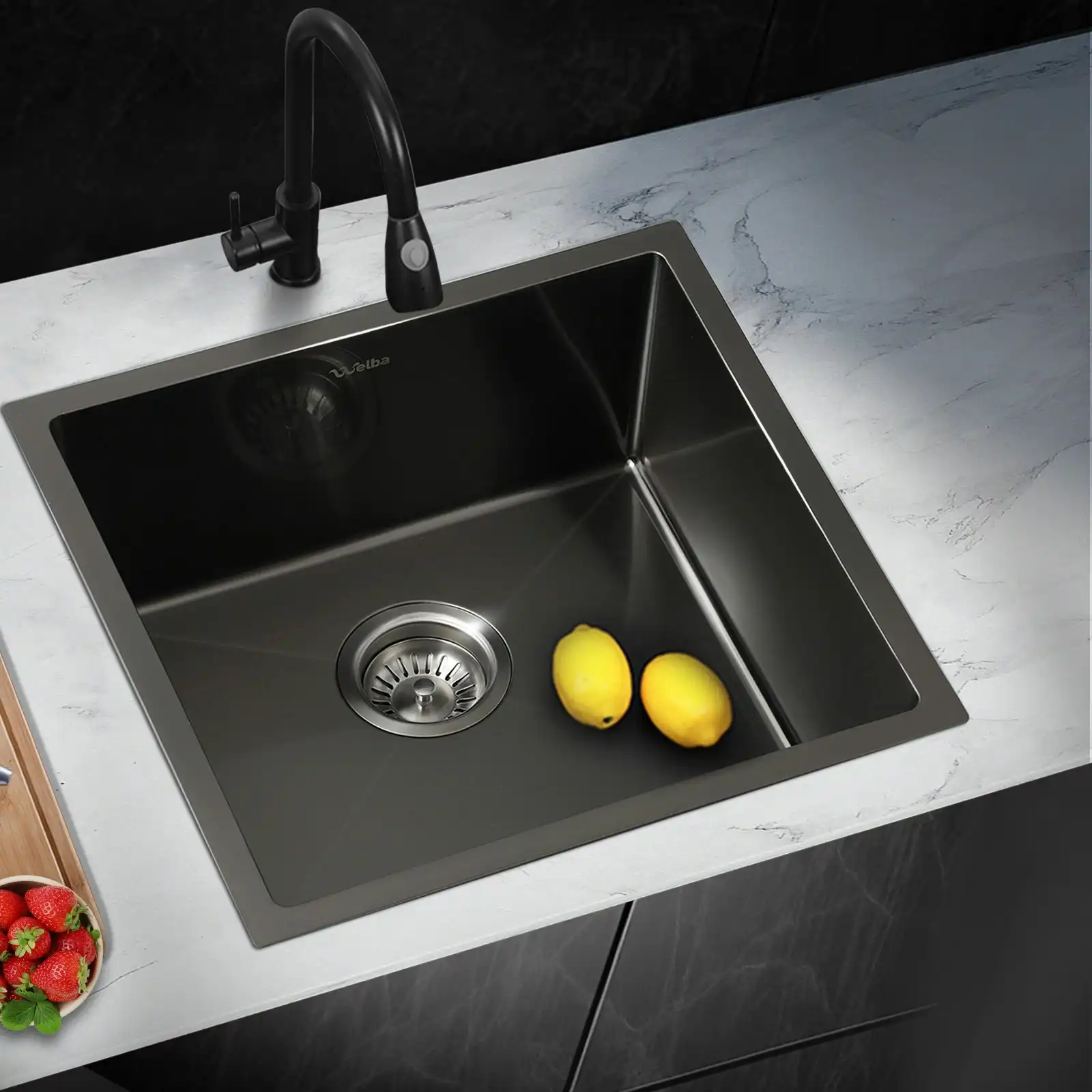 Welba Kitchen Sink Basin Stainless Steel Bathroom Single Nano 440X440MM