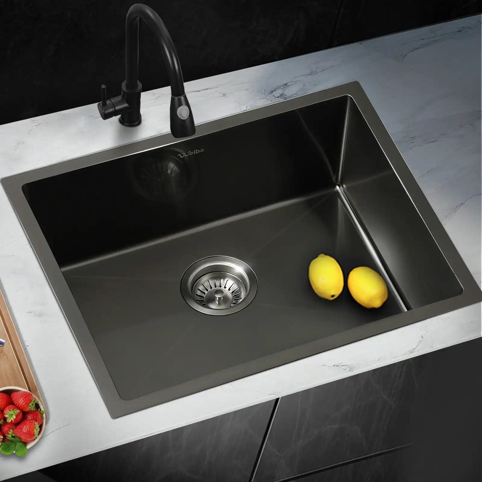 Welba Kitchen Sink Basin Stainless Steel Bathroom Single Nano 580X440MM