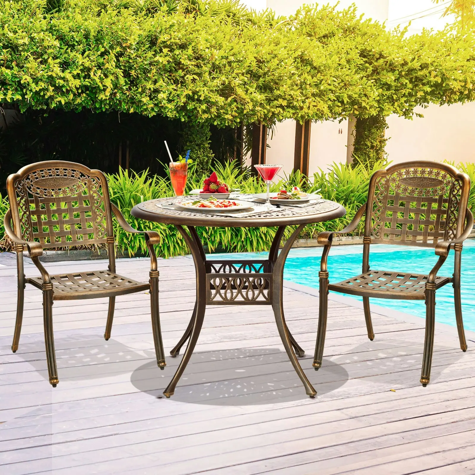 Cast aluminium outdoor dining set outlet