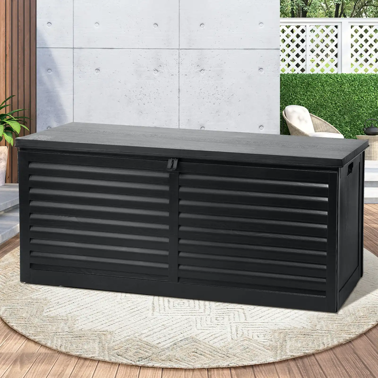 Livsip 390L Outdoor Storage Box Garden Bench Lockable Cabinet Container Deck