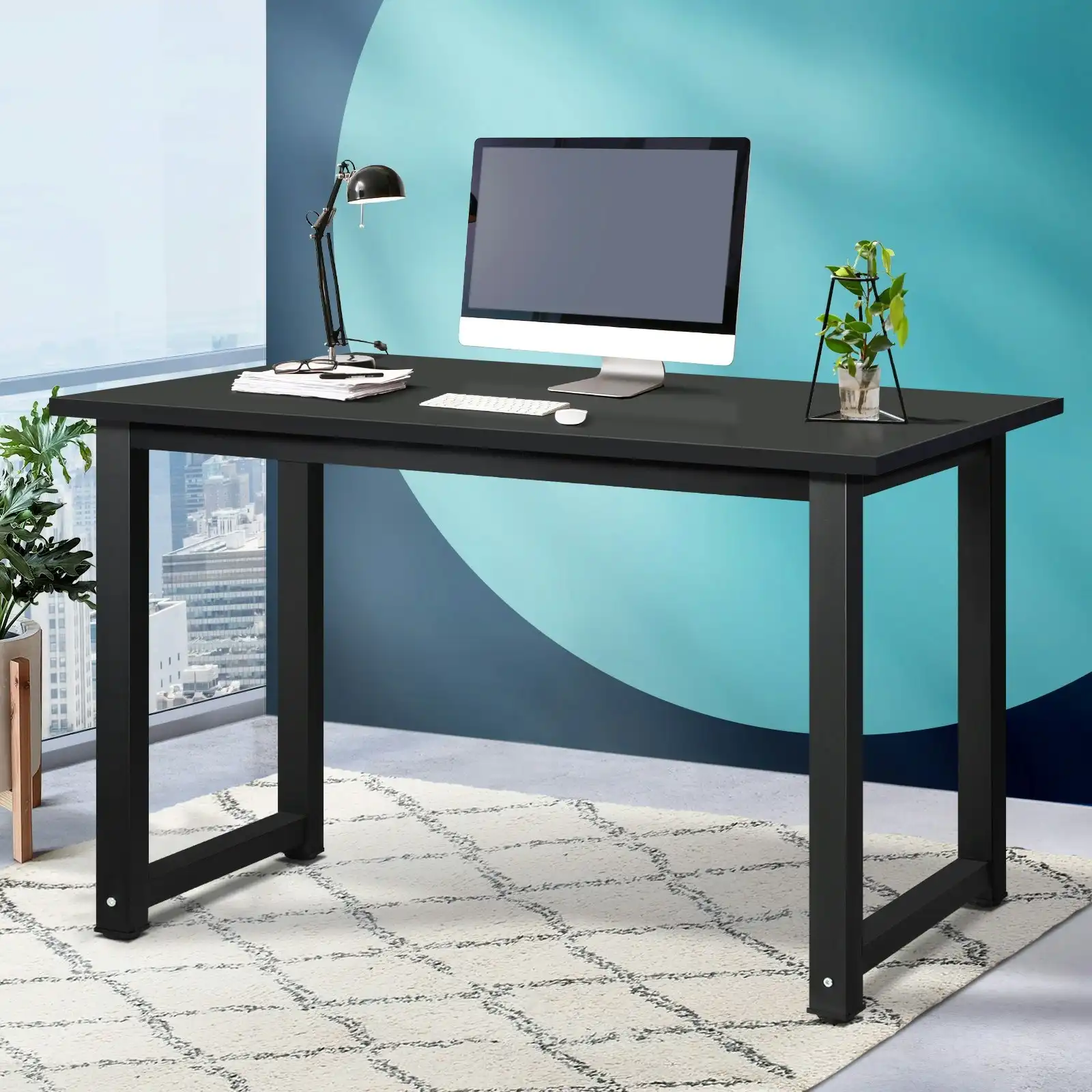Oikiture Computer Desk Home Office Table Study Workstation Laptop Desks 120cm