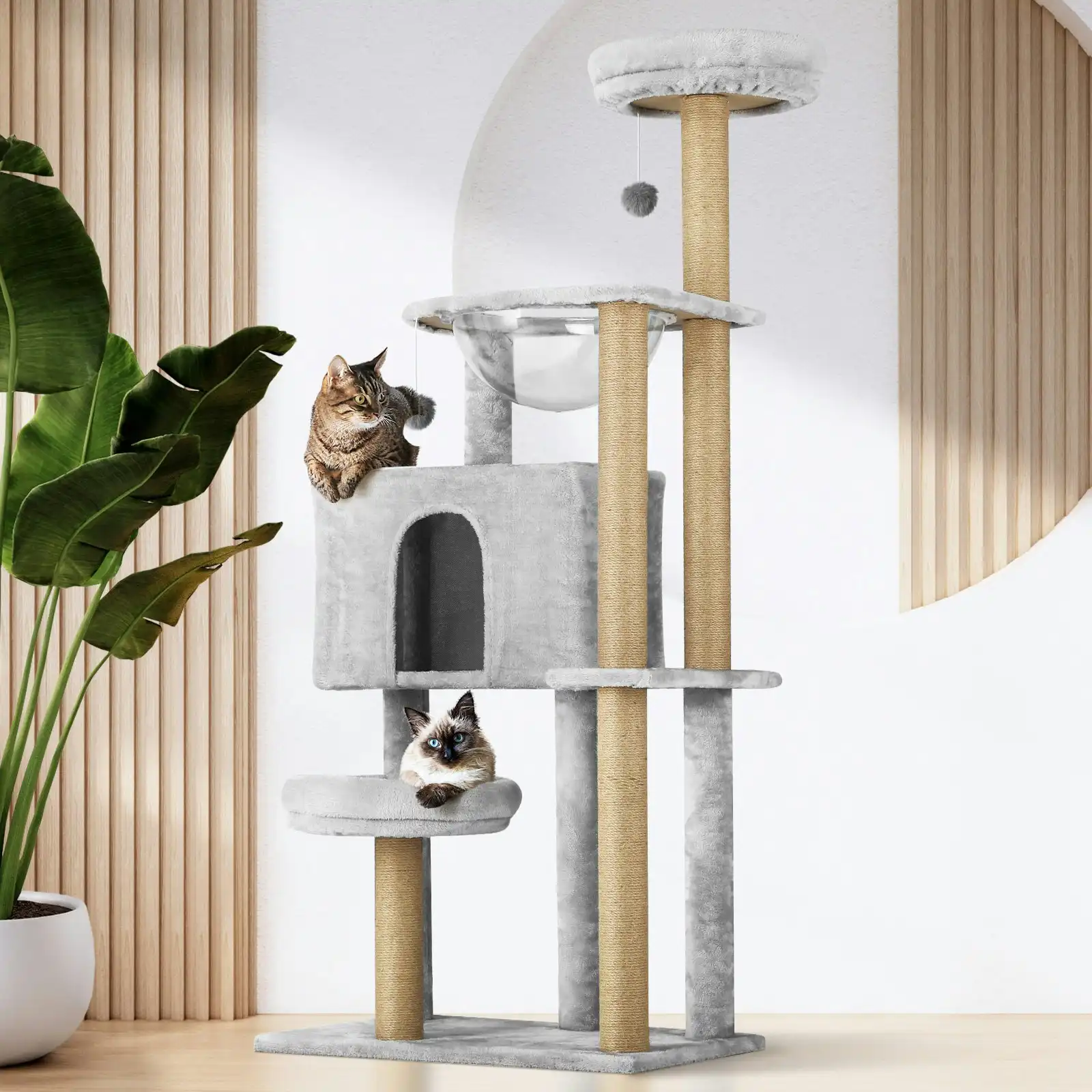 Alopet Cat Tree Tower Scratching Post Scratcher Cats Condo House Bed Wood 140cm