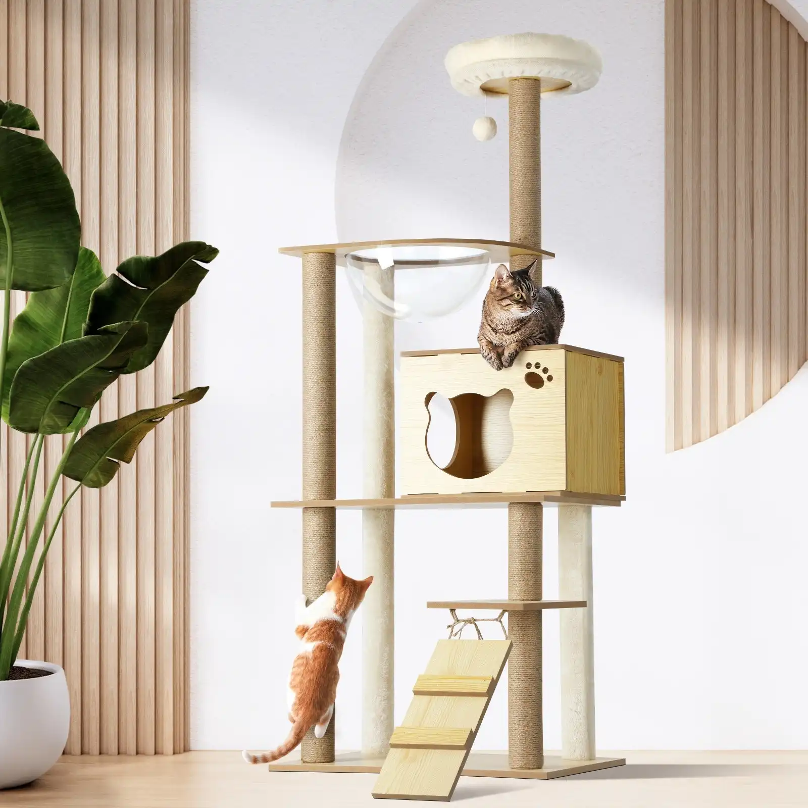 Alopet Cat Tree Trees Wooden Scratching Post Scratcher Tower Condo Pet Furniture
