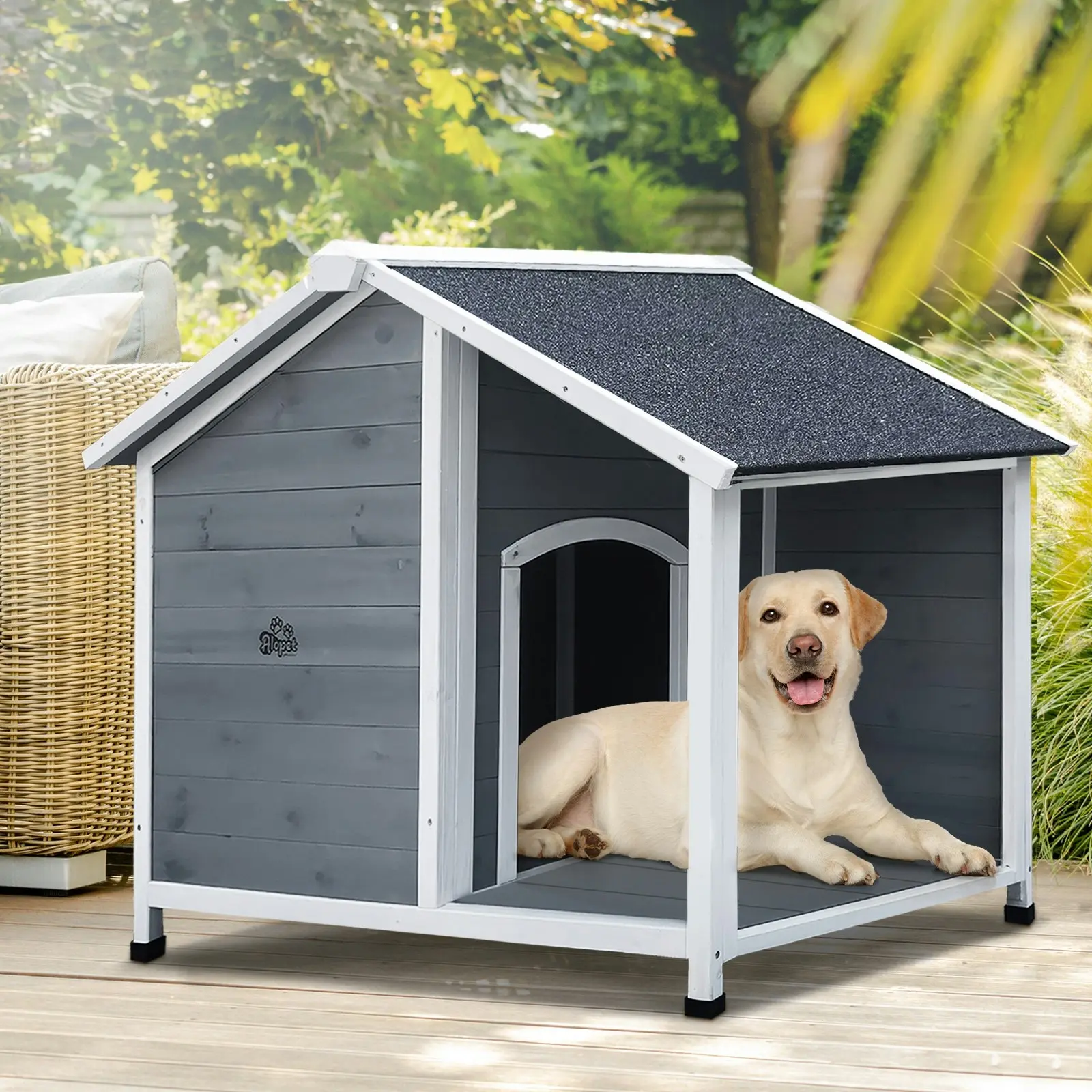Alopet Dog Kennel Kennels House Outdoor Pet Wooden Large Cage