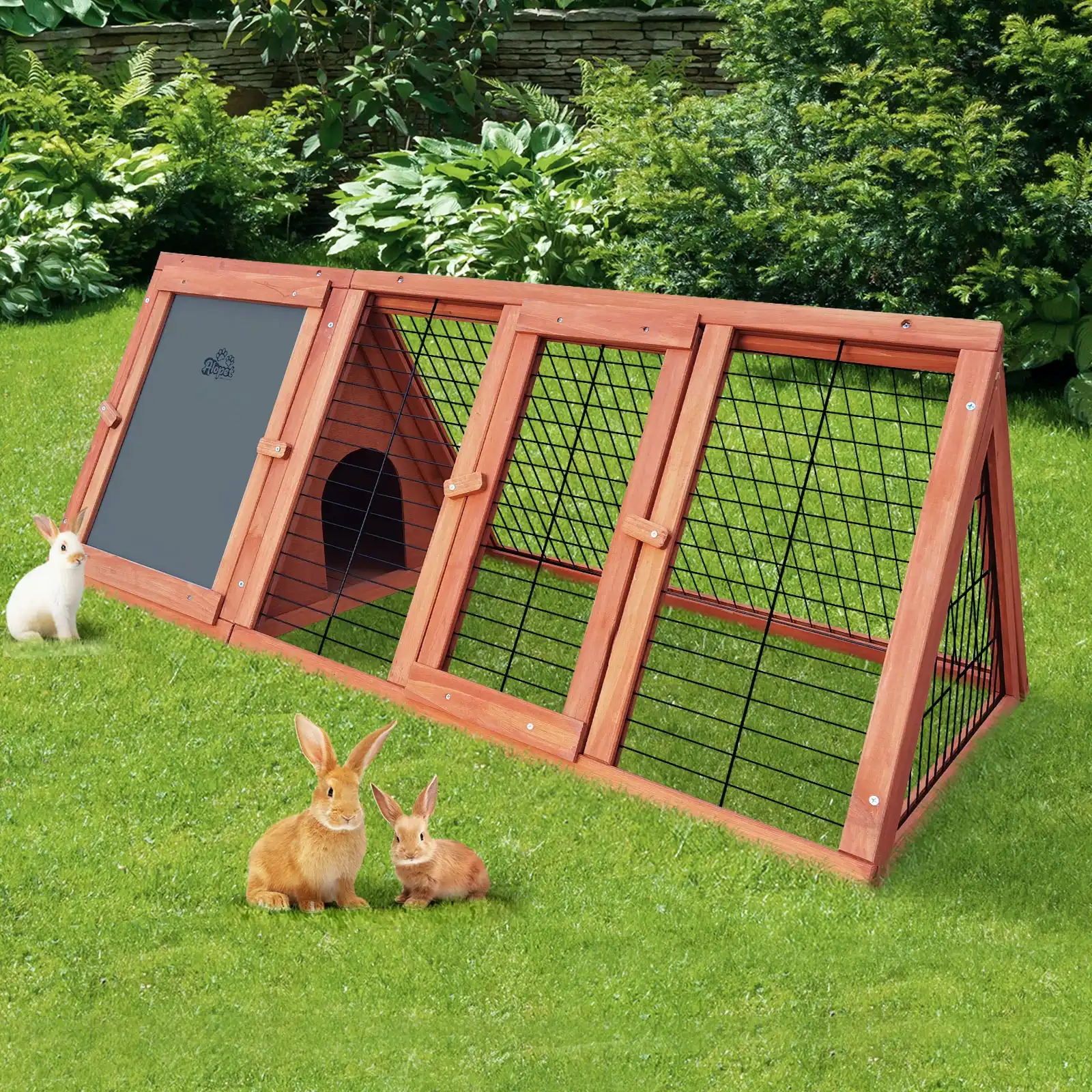 Alopet Rabbit Hutch Bunny House Run Cage Chicken Coop Wooden Outdoor Pet Hutch