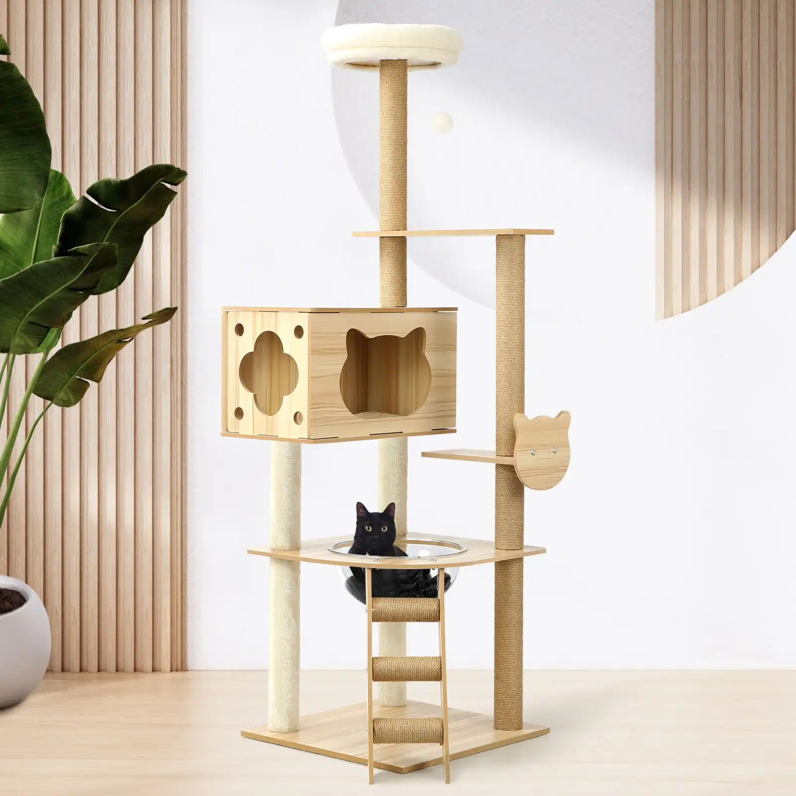 Alopet Cat Tree Scratching Post Scratcher Tower Wood Condo House Beds Furniture
