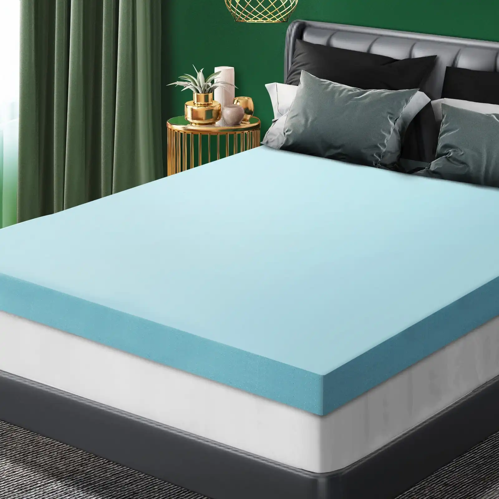 Bedra Memory Foam Mattress Topper Bed Cool Gel Bamboo Cover Underlay Single 8CM