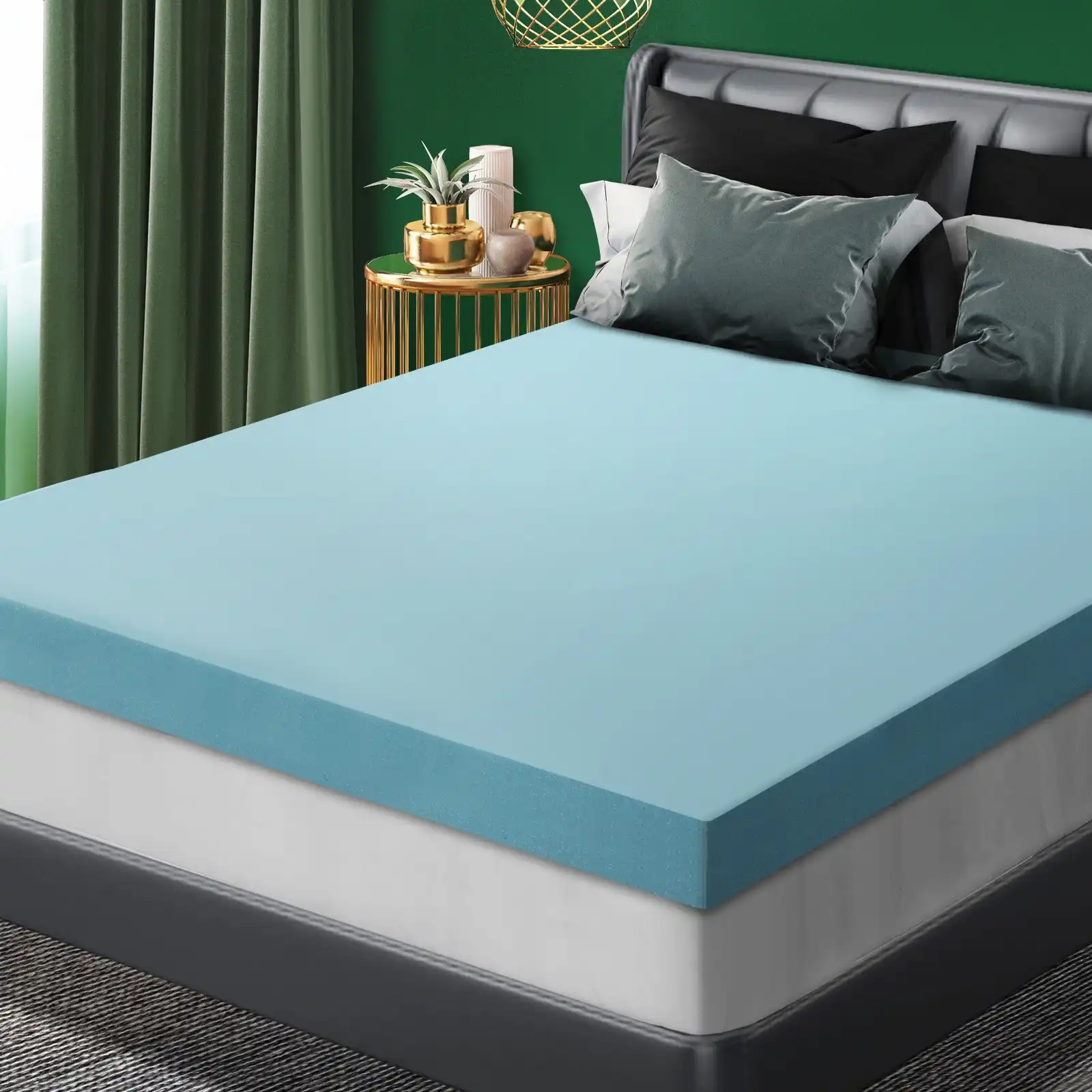 Bedra Memory Foam Mattress Topper Bed Cool Gel Bamboo Cover Underlay Queen 8CM