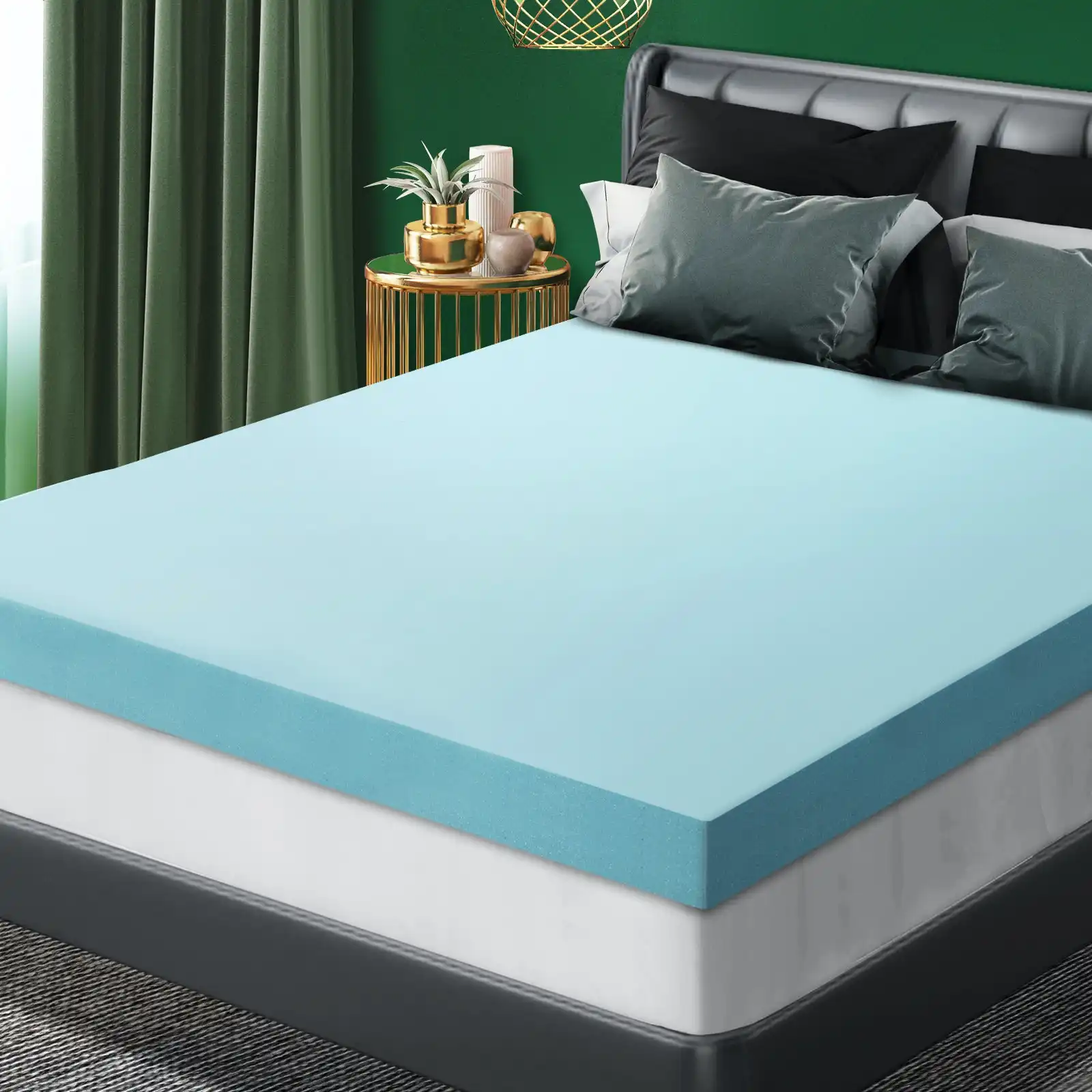 Bedra Memory Foam Mattress Topper Bed Cool Gel Bamboo Cover Underlay Double 8CM