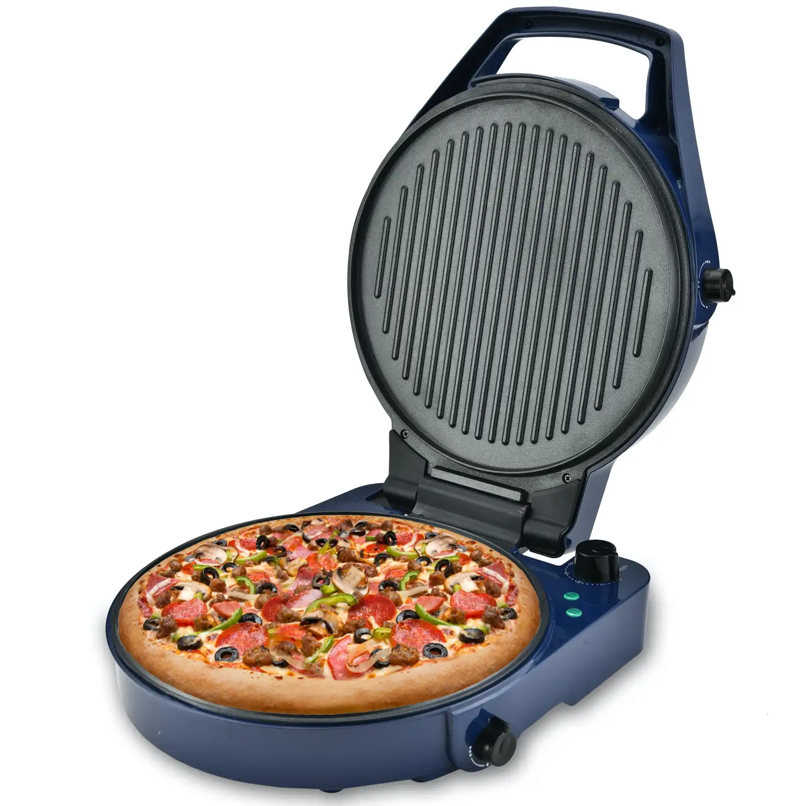TODO 1800W Electric Pizza Maker Pizza Oven Dual Temperature Control Flat Grill - Blue