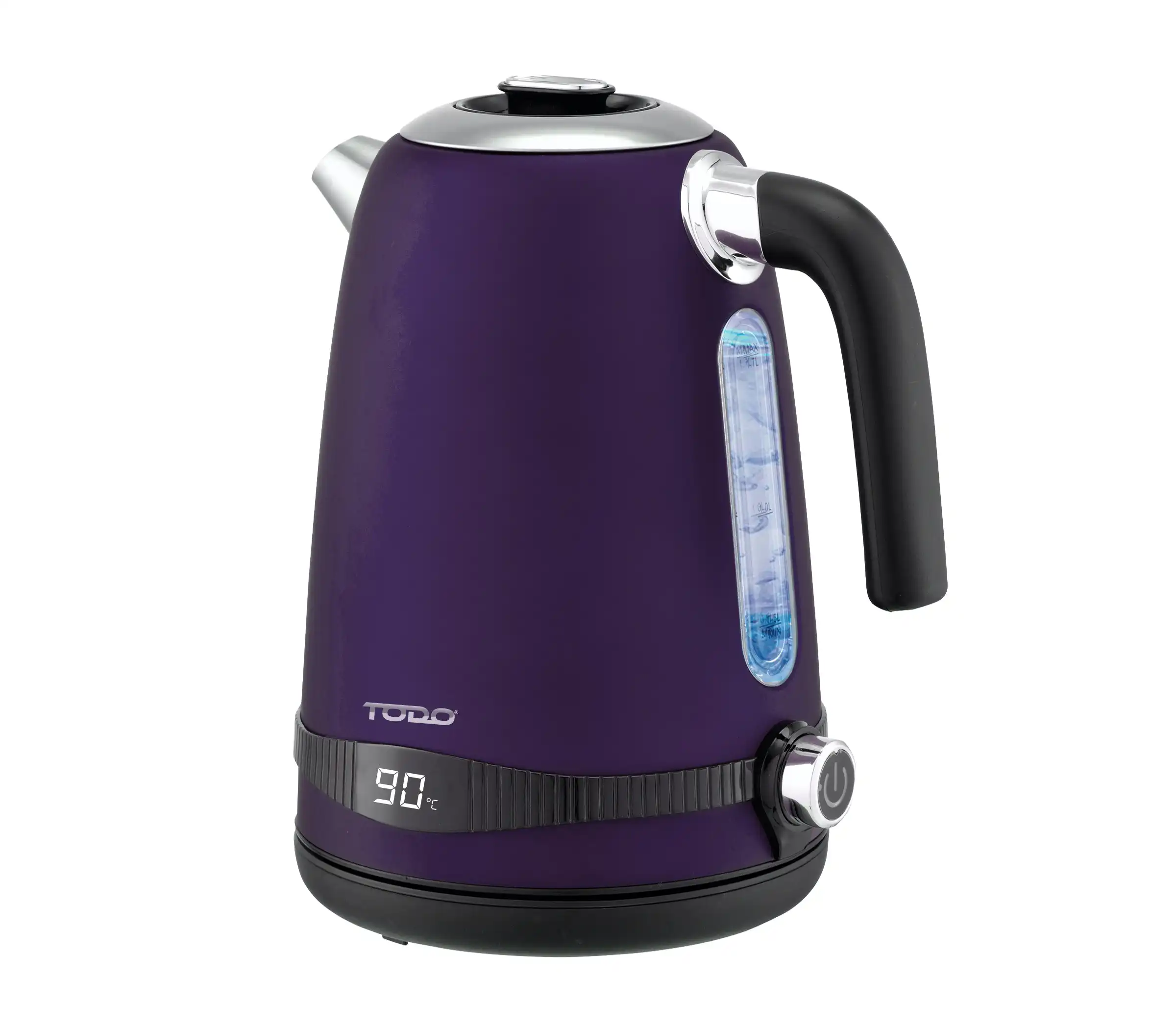 TODO 1.7L Stainless Steel Cordless Kettle Keep Warm Electric Led Water Jug - Purple