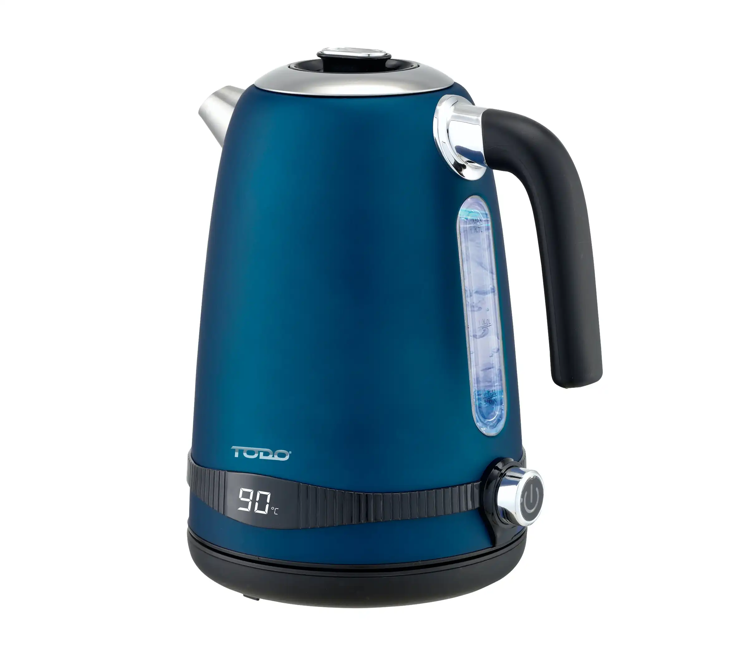 TODO 1.7L Stainless Steel Cordless Kettle Keep Warm Electric Led Water Jug - Blue