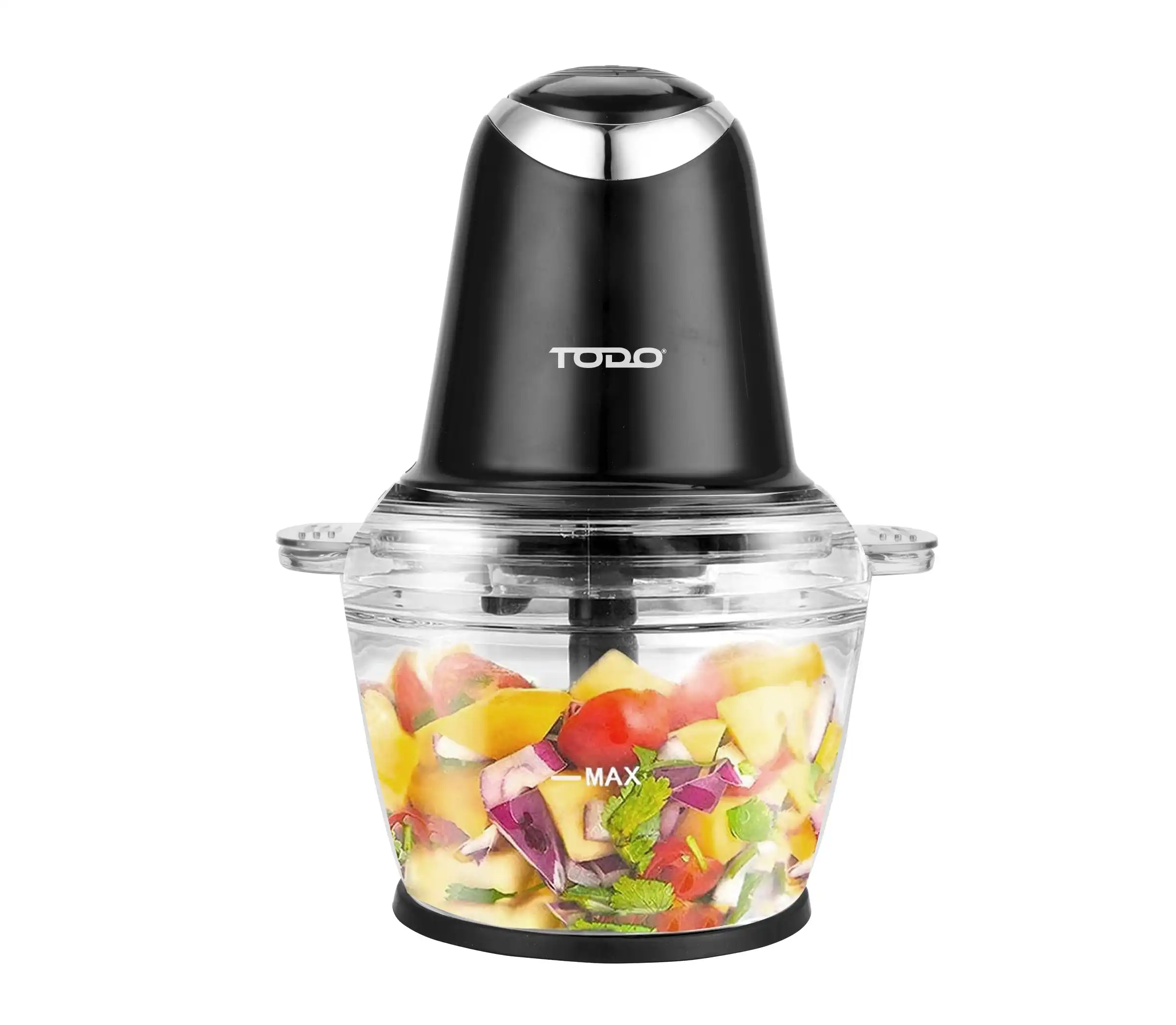 TODO 1L Food Chopper Processor Glass Bowl 2 Speed 200W Stainless Steel Blade