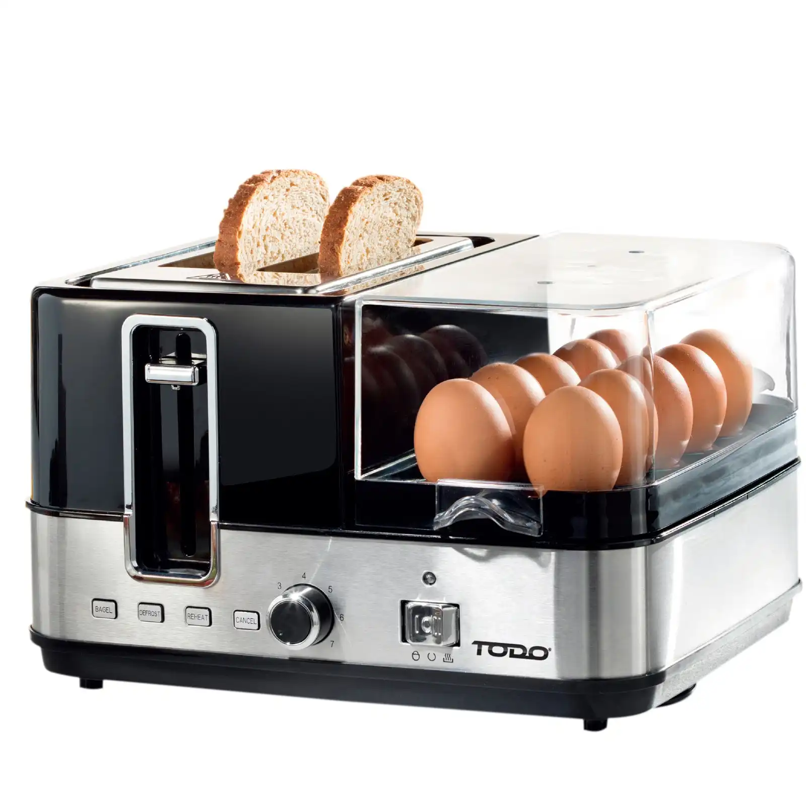 TODO 1400W Breakfast Master Toaster Egg Cooker Poacher Bacon Fryer Grill All In One