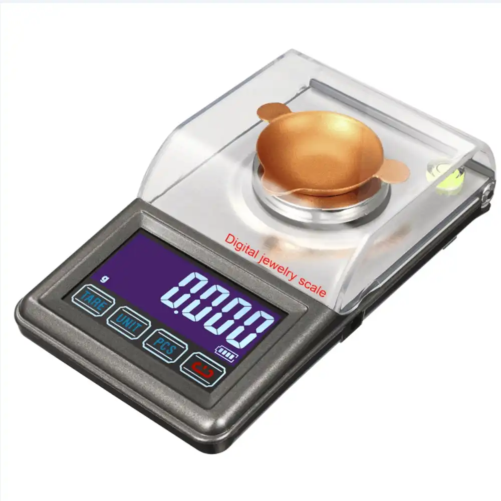 TODO 50G Digital Scale Stainless Steel Backlit Lcd 0.001G Graduation Precise Compact
