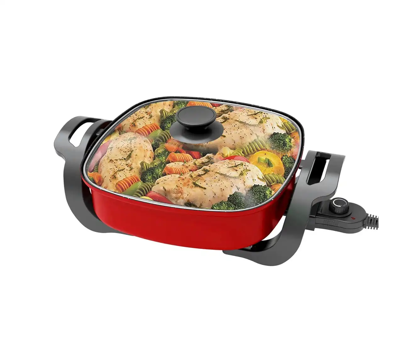 TODO 1500W Electric Frying Pan Skillet Multi Function Cooker Red Xj-12201