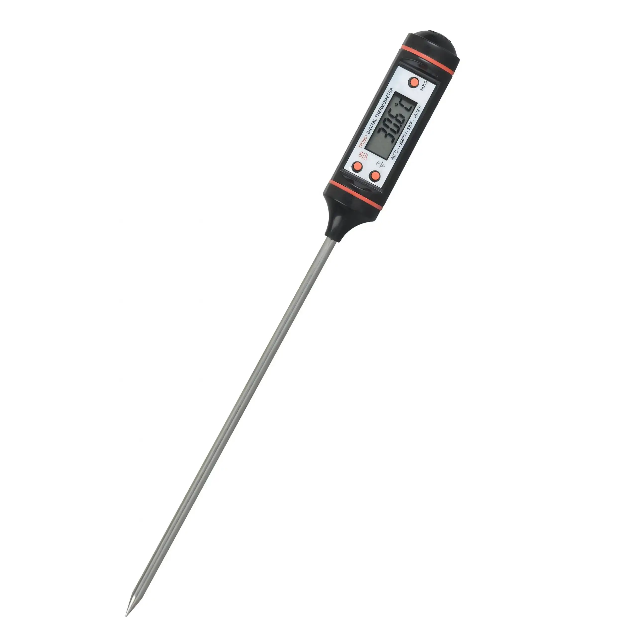 TODO Digital Lcd Display Food Thermometer Cooking Temperature Probe Bbq -50°C ~ 300°C Black