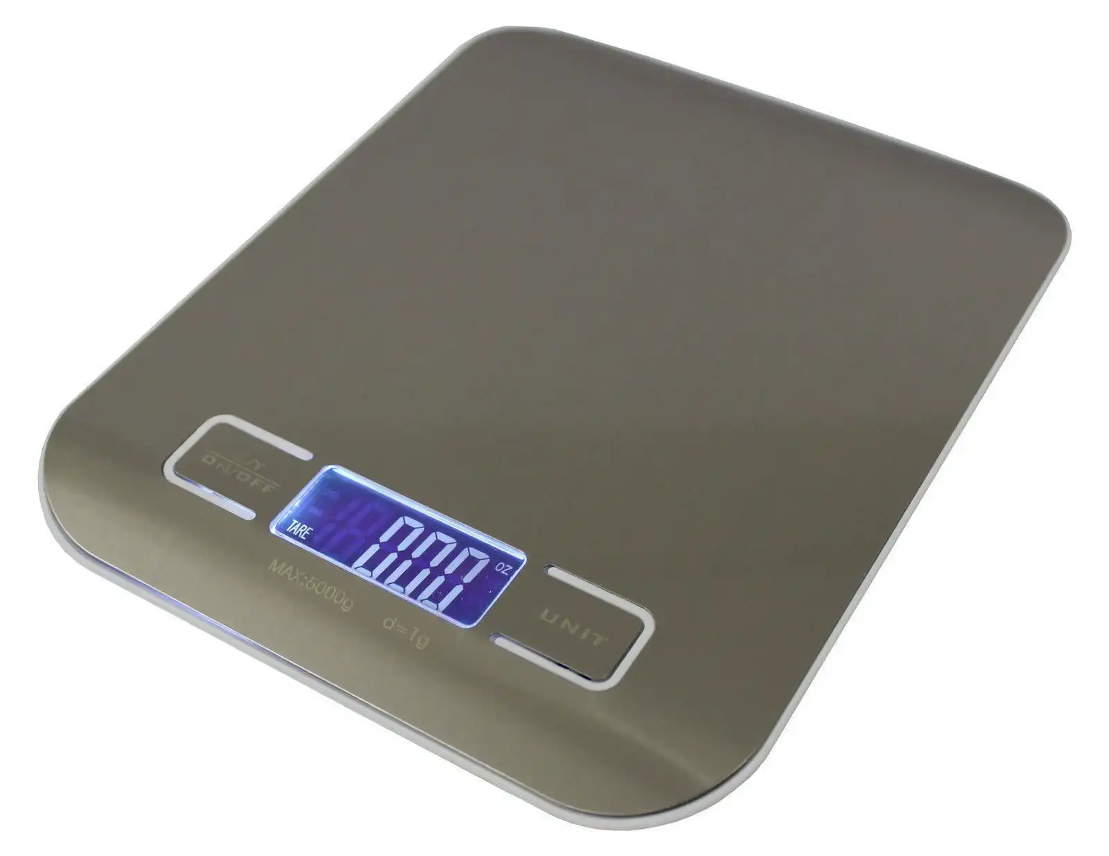 TODO Stainless Steel Electronic Kitchen Scale Backlit Lcd 5000G (11Lb) Capacity