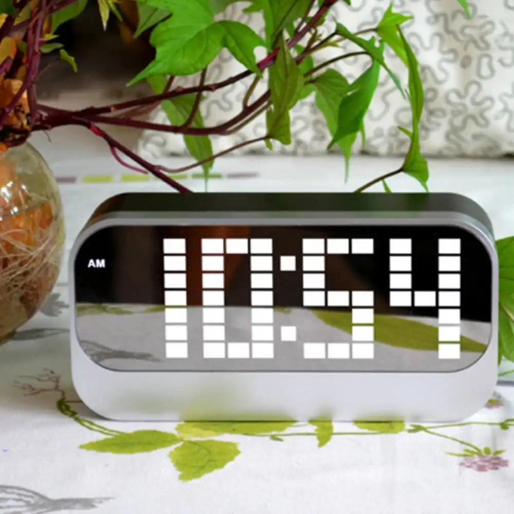 TODO Led Digital Alarm Clock Large Display Usb Powered Grey