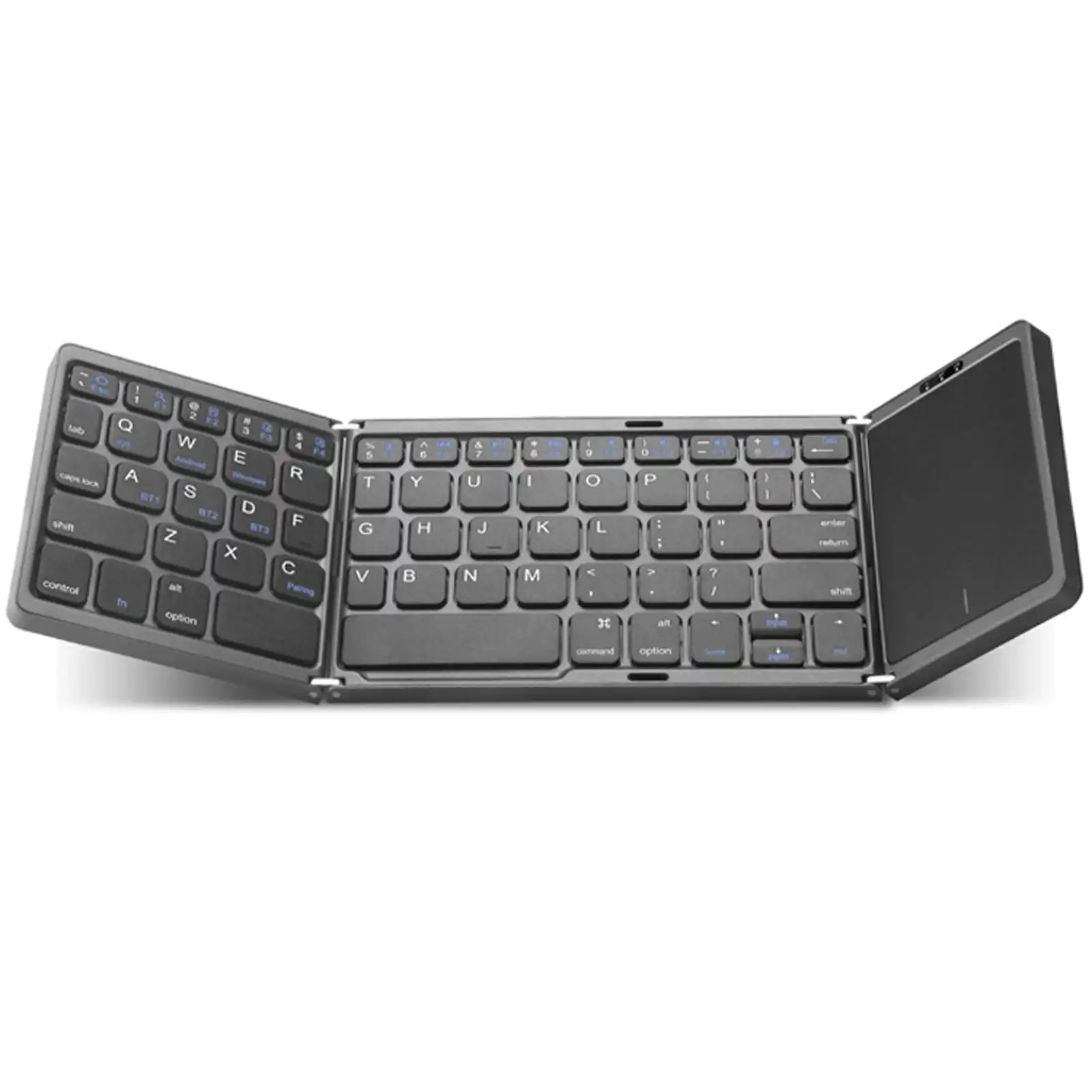 TODO Folding Bluetooth Wireless Keyboard Touchpad BT 5.1 Mac Windows Android - Black