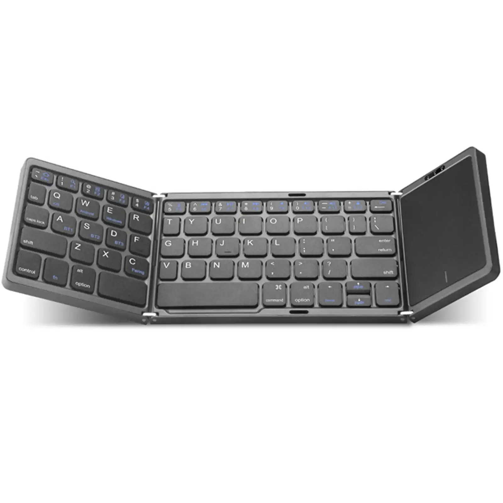 TODO Folding Bluetooth Wireless Keyboard Touchpad BT 5.1 Mac Windows Android - Grey