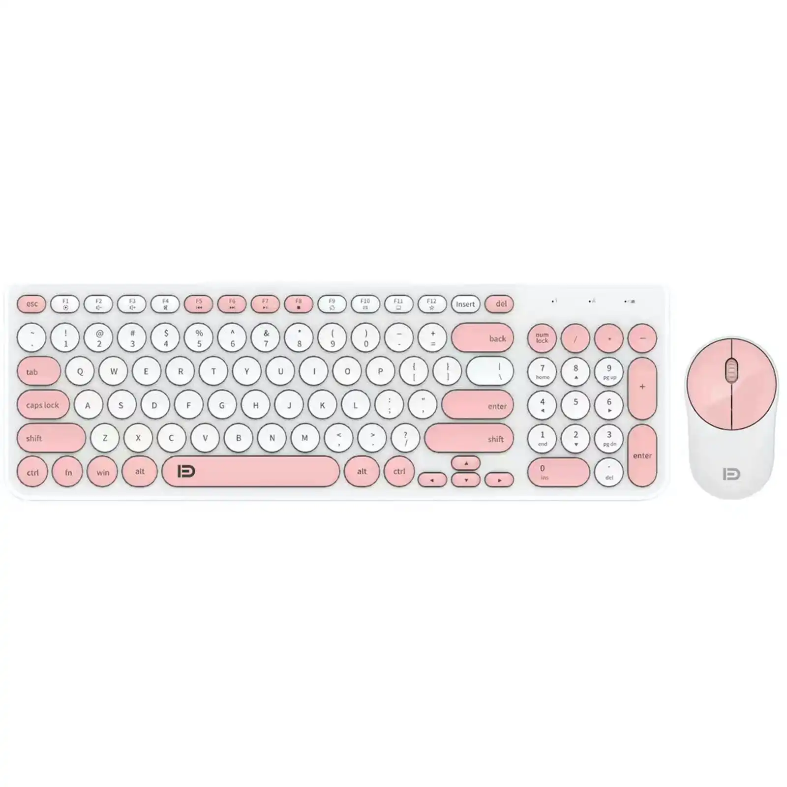 TODO 2.4Ghz Wireless Keyboard Mouse Combo Mac Windows Android - Pink