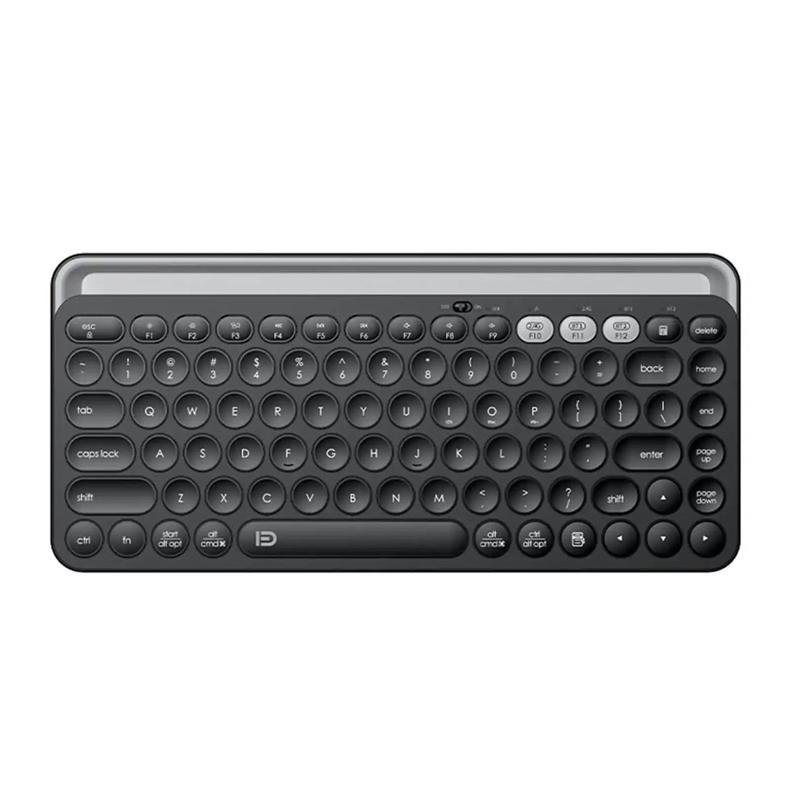 TODO Bluetooth Wireless Keyboard Tablet Holder Mac Windows Android 2.4G USB DUAL BT 3.0 5.0 - Black