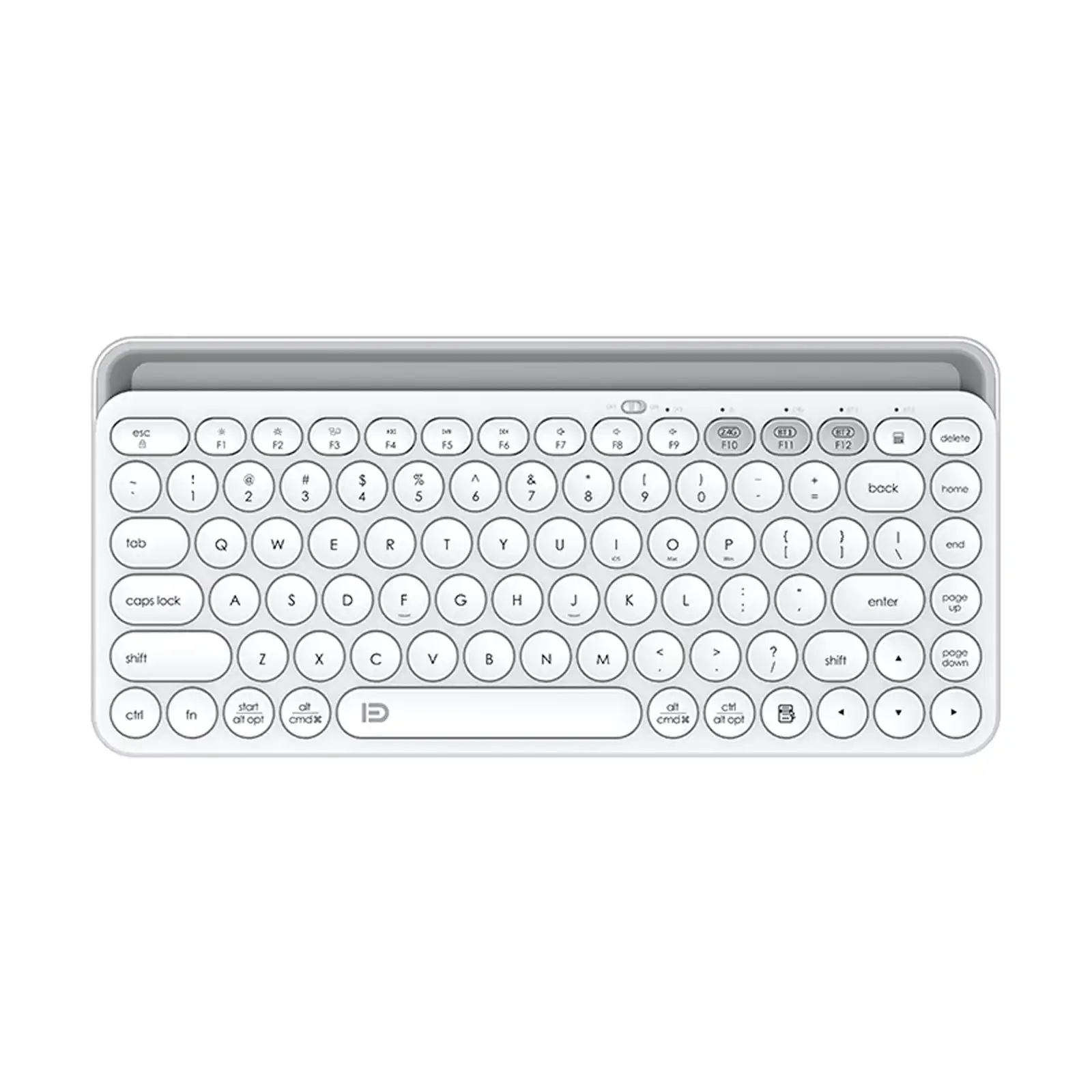 TODO Bluetooth Wireless Keyboard Tablet Holder Mac Windows Android 2.4G USB DUAL BT 3.0 5.0 - White