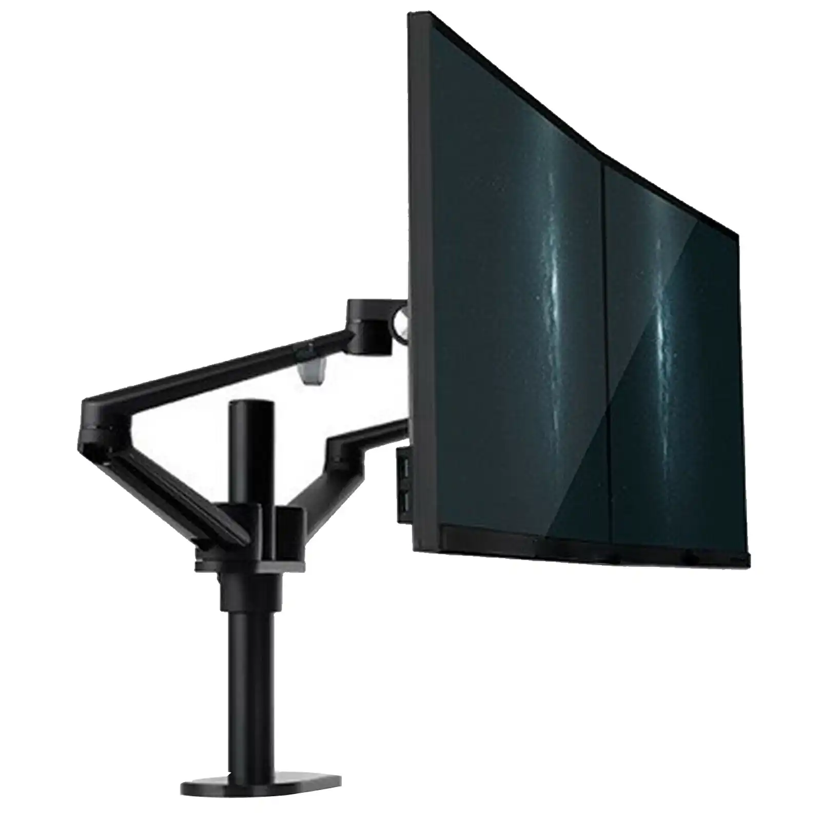 TODO Aluminium Dual Monitor Stand Desk Clamp Mount Bracket VESA 75-100mm up to 32"
