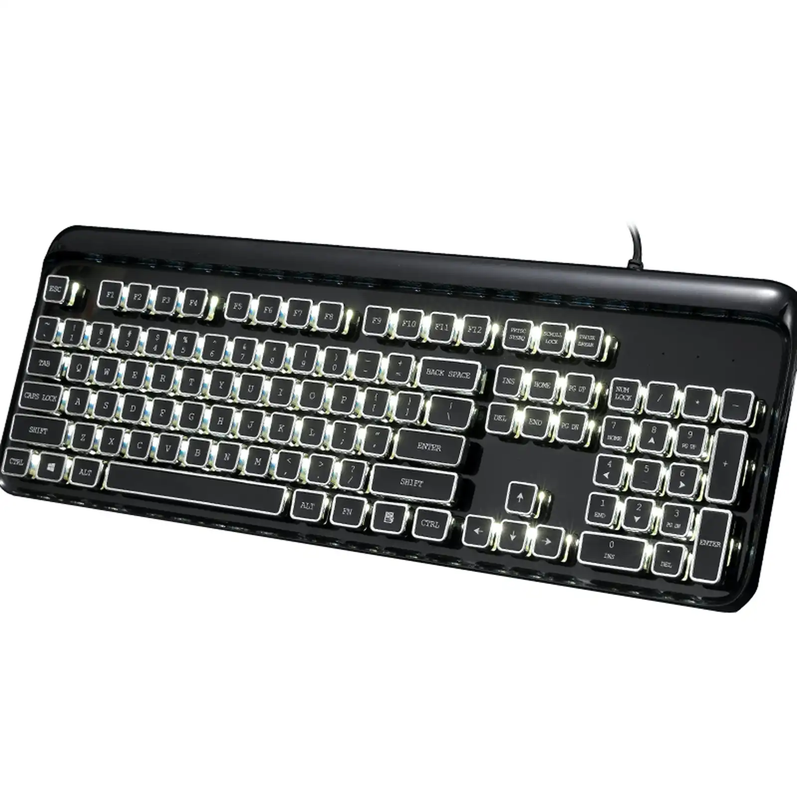 TODO Mechanical Gaming Keyboard Linear Blue Switch Rgb Led 104 Key Windows - Black