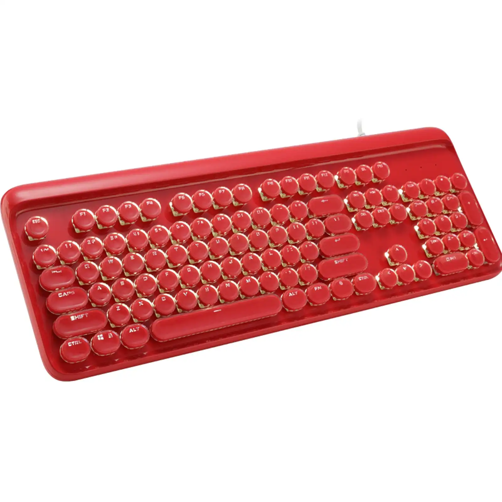 TODO Mechanical Gaming Keyboard Linear Blue Switch Led Backlit 104 Key Windows - Red