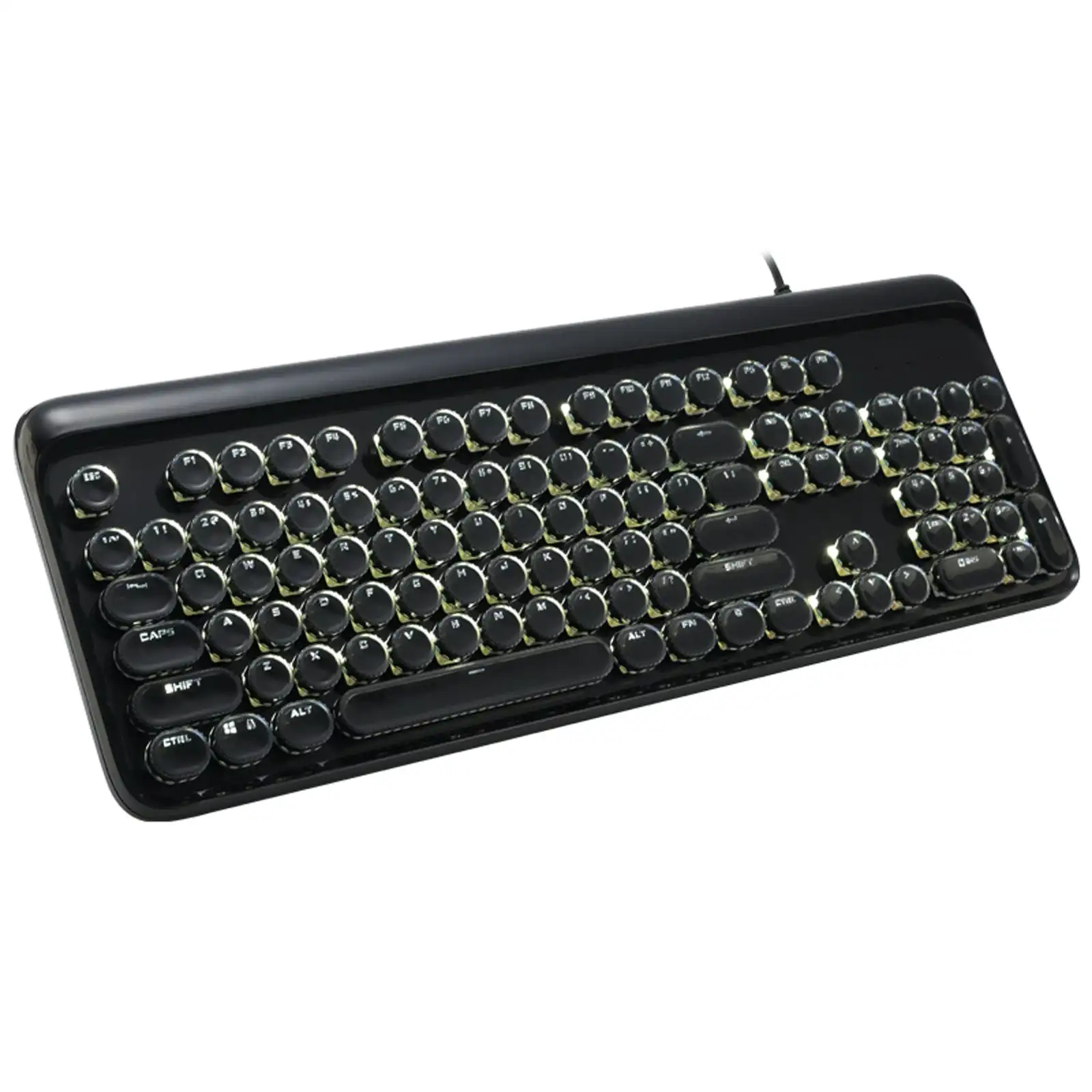 TODO Mechanical Gaming Keyboard Linear Blue Switch Led Backlit 104 Key Windows - Black