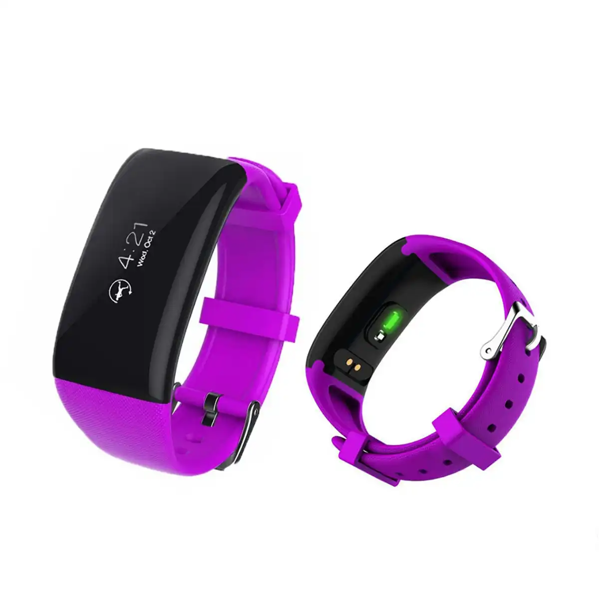 Bluetooth V4.0 Smart Watch 0.66" OLED LCD Sports Tracker - Purple