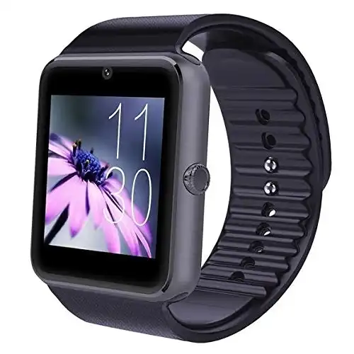 Bluetooth V3.0 Smart Watch 1.5" Tft Lcd Rechargeable Antilost Call - Black