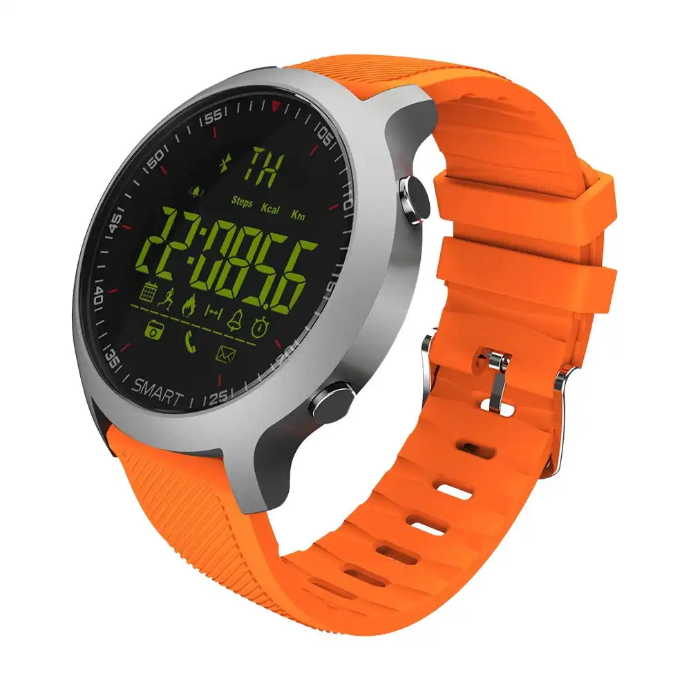 Bluetooth V4.0 Smart Watch 1.12" Fstn Lcd Sports Tracker Ip67 Remote Camera - Orange