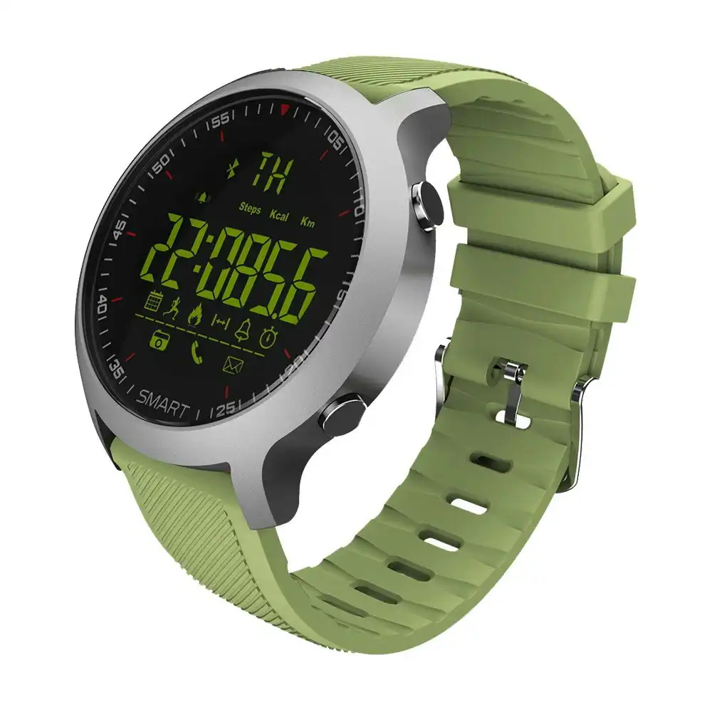 Bluetooth V4.0 Smart Watch 1.12" Fstn Lcd Sports Tracker Ip67 Remote Camera - Green
