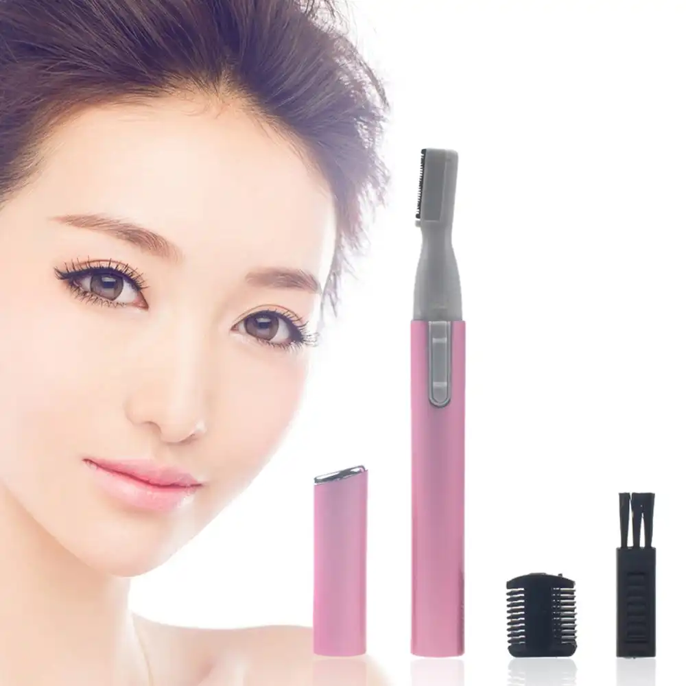 Electric Travel Eyebrow Nose Ear Hair Body Trimmer Remover Lady Shaver Razor Blade