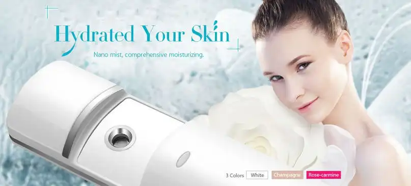 Nano Handy Mist Spray Moisture Atomizer Usb Rechargeable Skin Facial Body White
