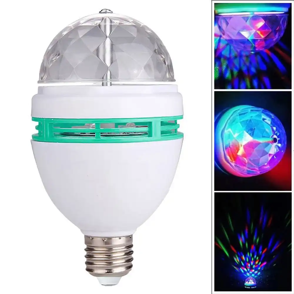 3W LED Disco Ball Light Bulb Lamp Bayonet Socket RGB Multicolour LED