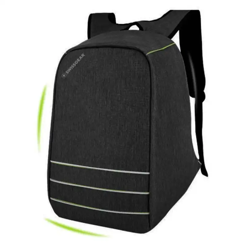 Swissgear 15.6" Anti Theft Laptop Backpack Usb Charge Port Sa1866 - Black Silver