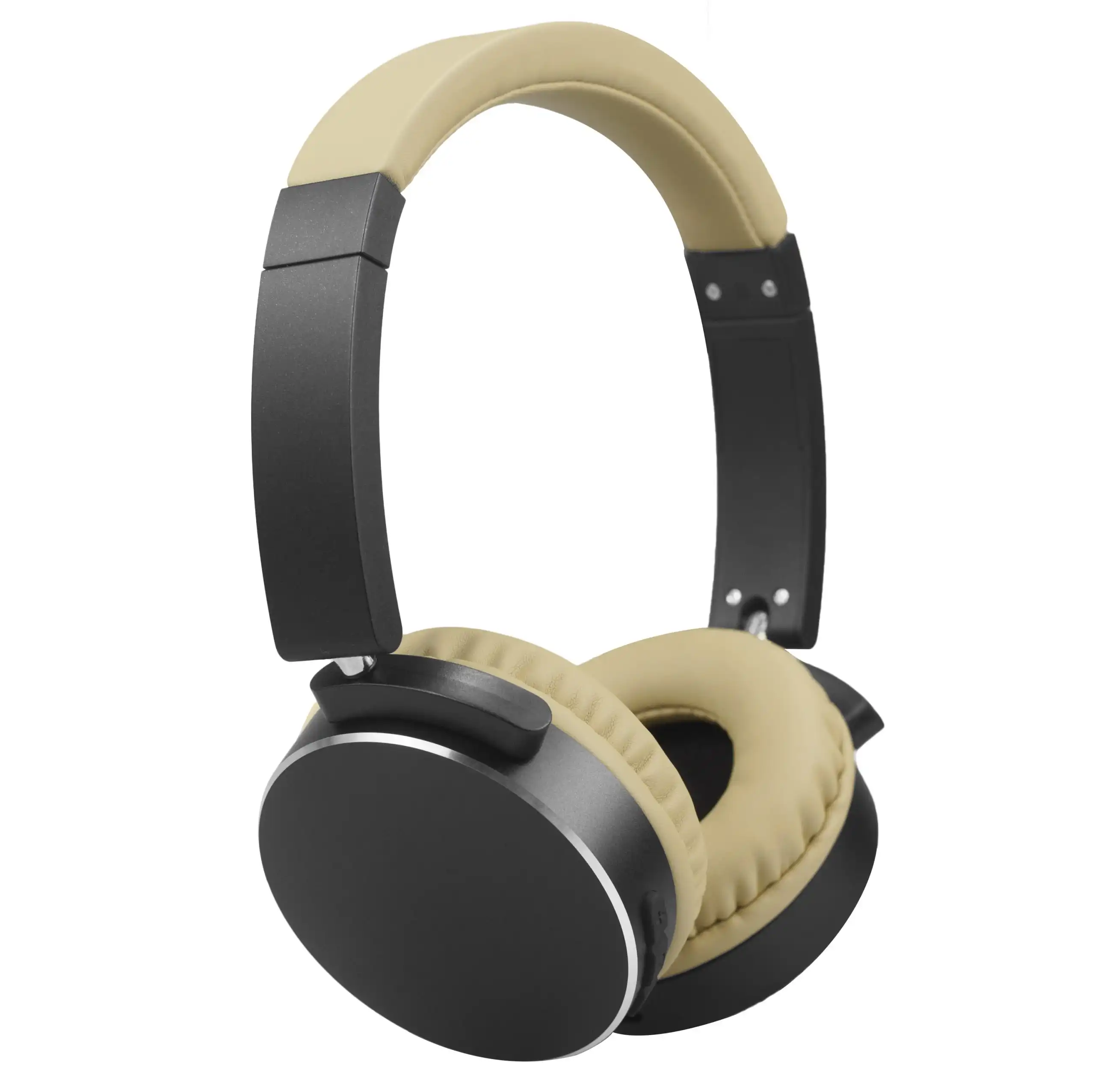 TODO Stereo Bluetooth 5.0 Headphones Earphones Rechargeable Battery Neodymium Driver - Black Cream