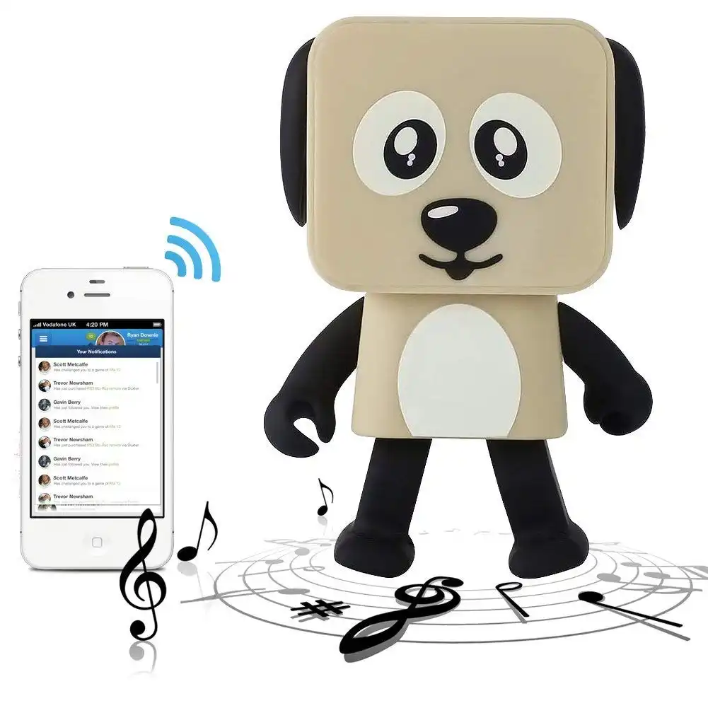 Bluetooth V4.1 Dancing Robot Dog Speaker Portable Rechargeable - Khaki
