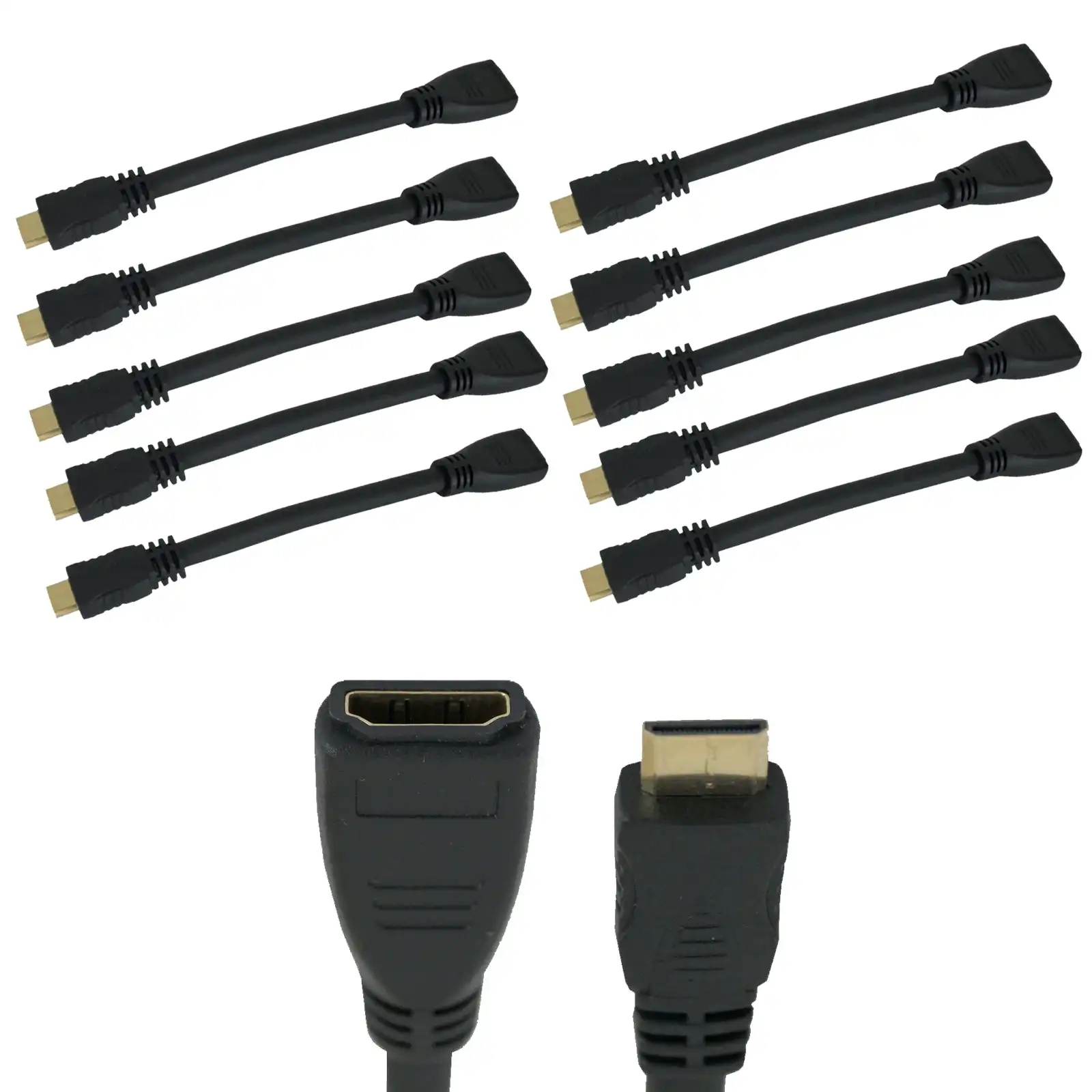 10Pcs 10X Mini Hdmi (Type C) To Hdmi (Type A) Female Adapter 1080P Hdmi V1.4 Gold Plated