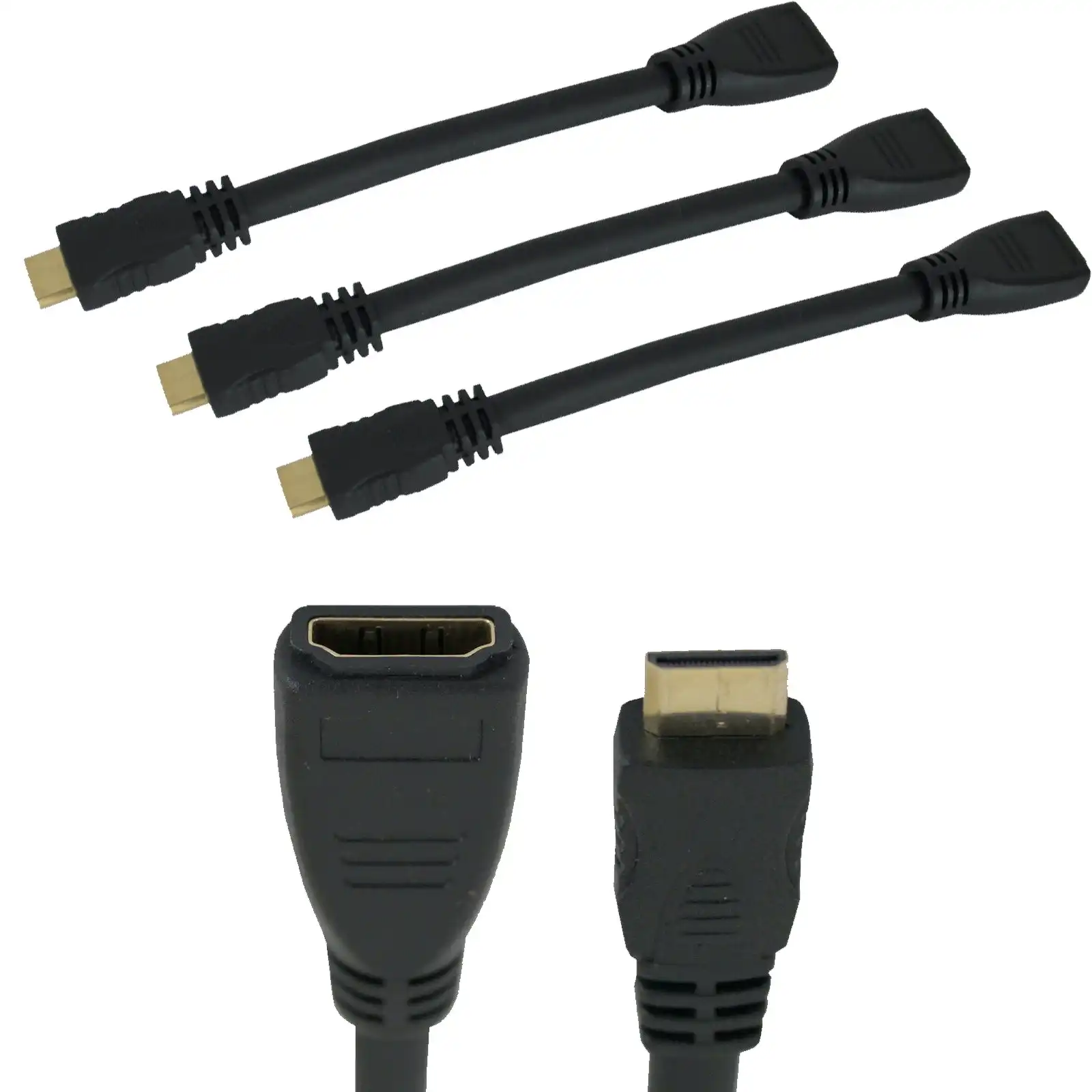 3Pcs 3X Mini Hdmi (Type C) To Hdmi (Type A) Female Adapter 1080P Hdmi V1.4 Gold Plated