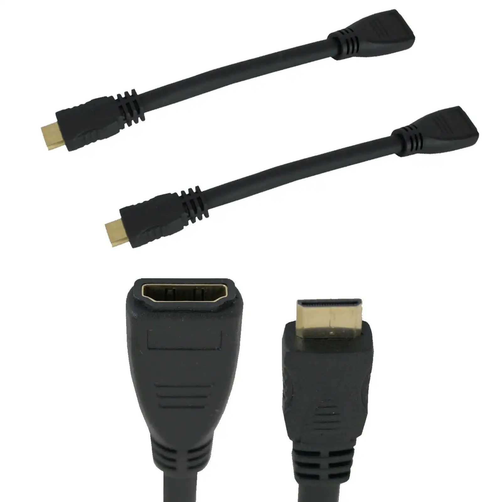2Pcs 2X Mini Hdmi (Type C) To Hdmi (Type A) Female Adapter 1080P Hdmi V1.4 Gold Plated