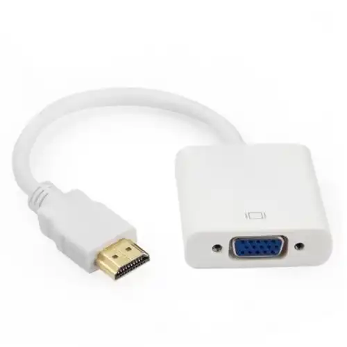TODO HDMI To VGA Adapter Male/Female Video Converter HD 1080P Chipset White