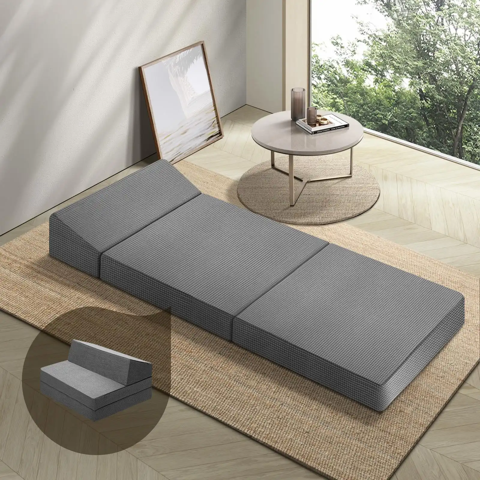 Bedra Foldable Mattress Folding Sofa Bed Trifold Sleeping Camping Cushion Single